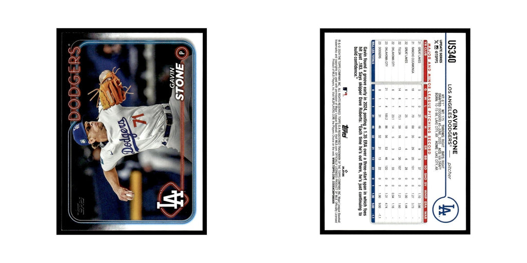 Gavin Stone 2024 Topps Update #US340 Los Angeles Dodgers Baseball Card NM