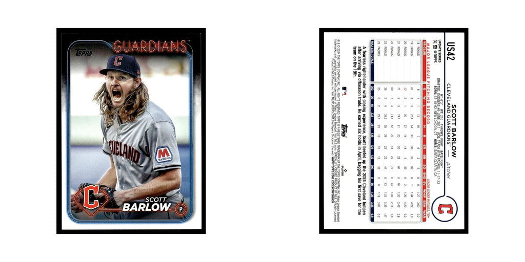 Scott Barlow 2024 Topps Update #US42 Cleveland Guardians Baseball Card NM