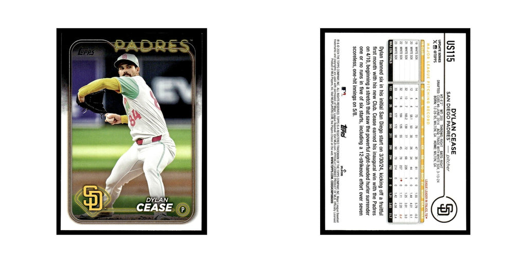 Dylan Cease 2024 Topps Update #US115 San Diego Padres Baseball Card NM