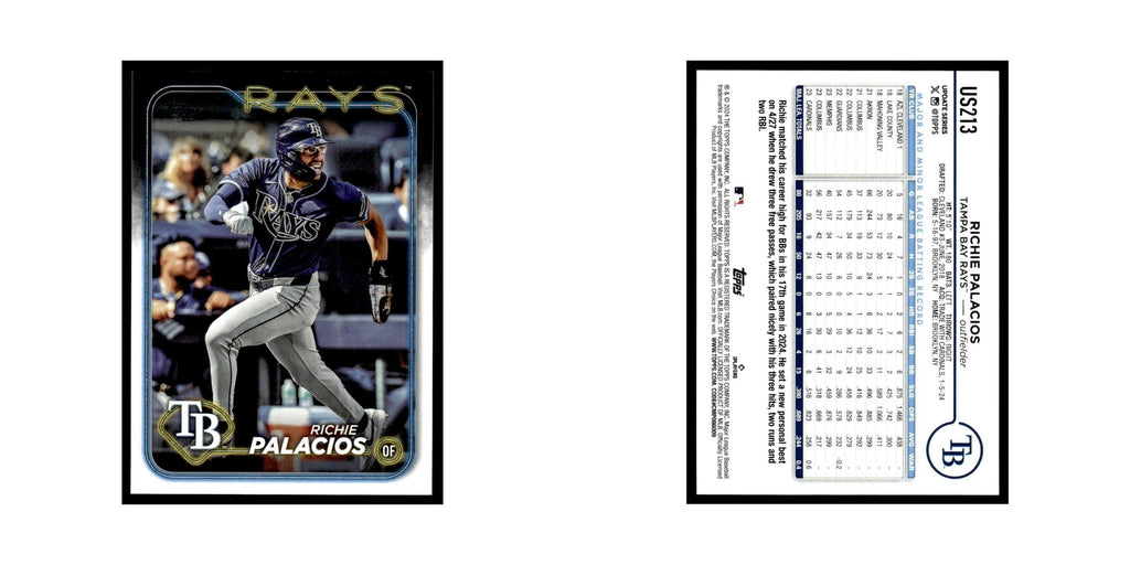 Richie Palacios 2024 Topps Update #US213 Tampa Bay Rays Baseball Card NM