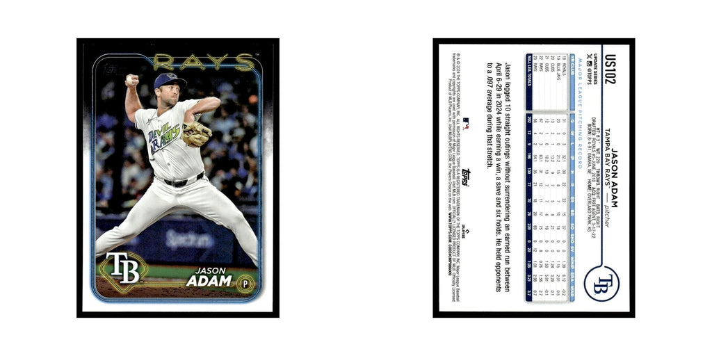 Jason Adam 2024 Topps Update #US102 Tampa Bay Rays Baseball Card NM