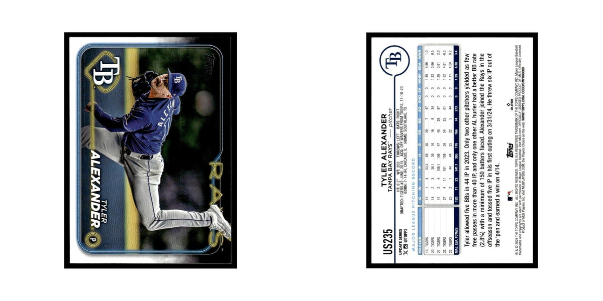 Tyler Alexander 2024 Topps Update #US235 Tampa Bay Rays Baseball Card NM