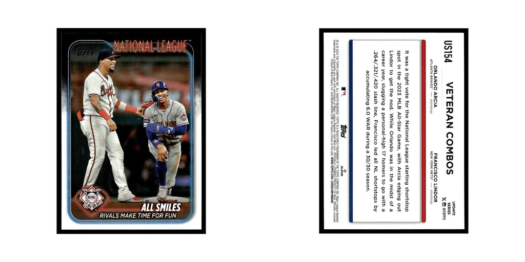 Orlando Arcia   Francisco Lindor 2024 Topps Update #US154 Atlanta Braves NM