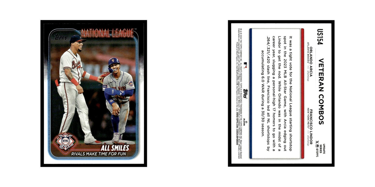 Orlando Arcia   Francisco Lindor 2024 Topps Update #US154 Atlanta Braves NM