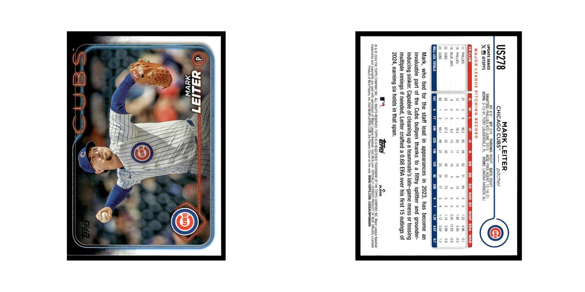 Mark Leiter 2024 Topps Update #US278 Chicago Cubs Baseball Card NM