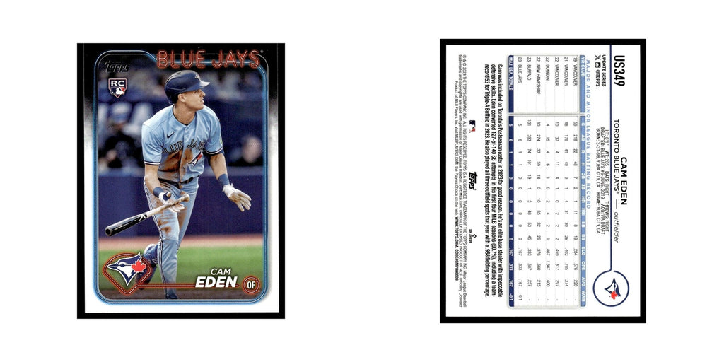 Cam Eden Rookie 2024 Topps Update #US349 Toronto Blue Jays Baseball Card NM