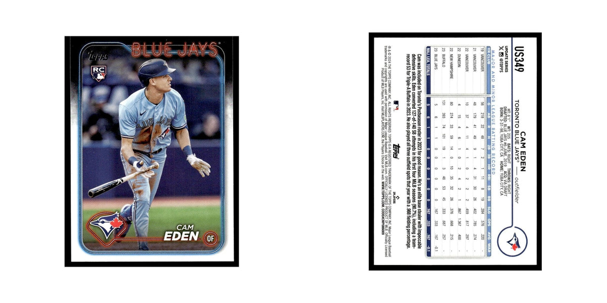 Cam Eden Rookie 2024 Topps Update #US349 Toronto Blue Jays Baseball Card NM