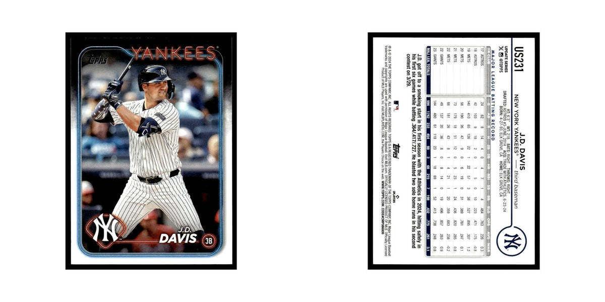 J.D. Davis 2024 Topps Update #US231 New York Yankees Baseball Card NM