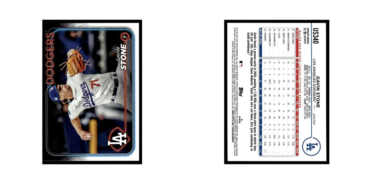 Gavin Stone 2024 Topps Update #US340 Los Angeles Dodgers Baseball Card NM