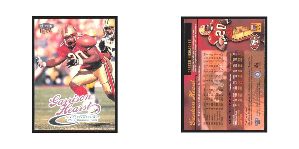 Garrison Hearst 1999 Fleer Ultra #175 San Francisco 49ers Football Card NM