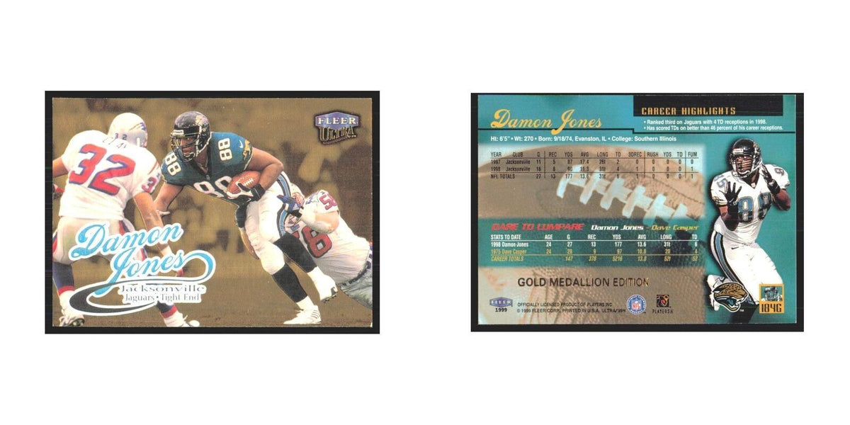Damon Jones 1999 Fleer Ultra #184G Jacksonville Jaguars Football Card NM