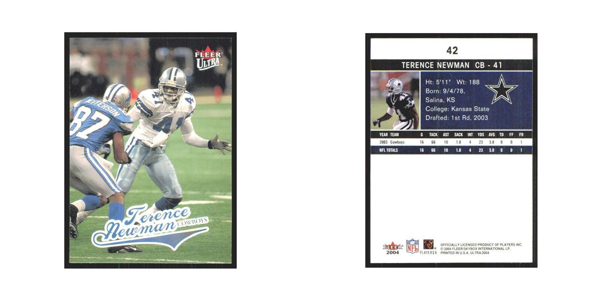 Terence Newman 2004 Fleer Ultra #42 Dallas Cowboys Football Card NM