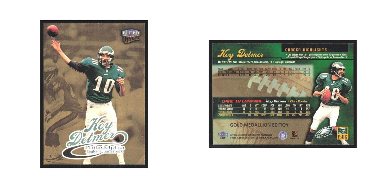 Koy Detmer 1999 Fleer Ultra #158G Philadelphia Eagles Football Card NM