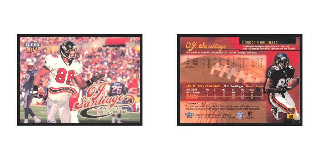 O.J. Santiago 1999 Fleer Ultra #181 Atlanta Falcons Football Card NM