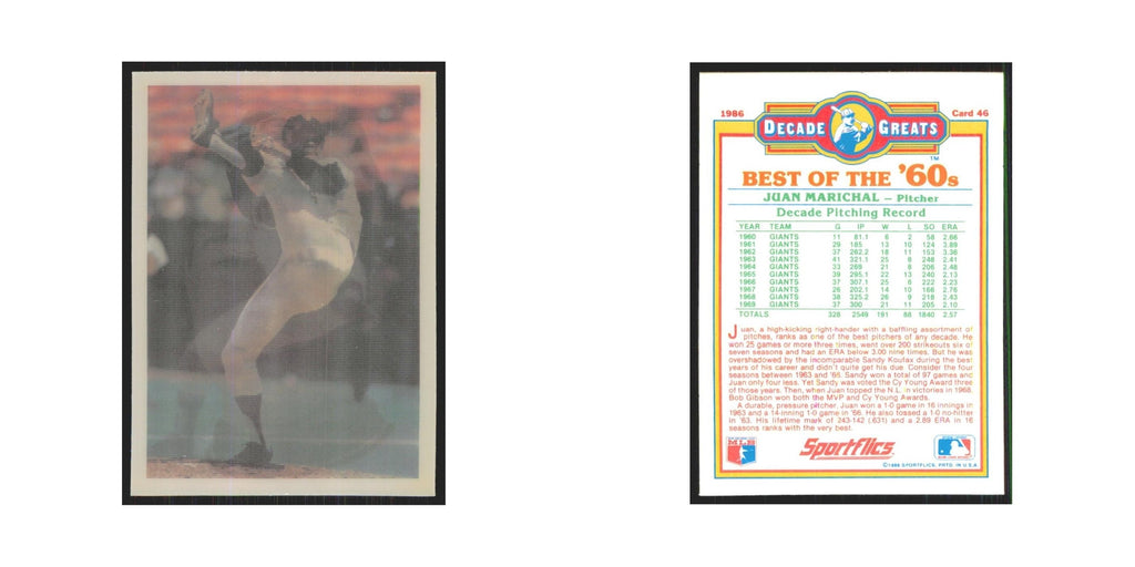 Juan Marichal 1986 Sportflics Decade Greats #46.0 San Francisco Giants NM