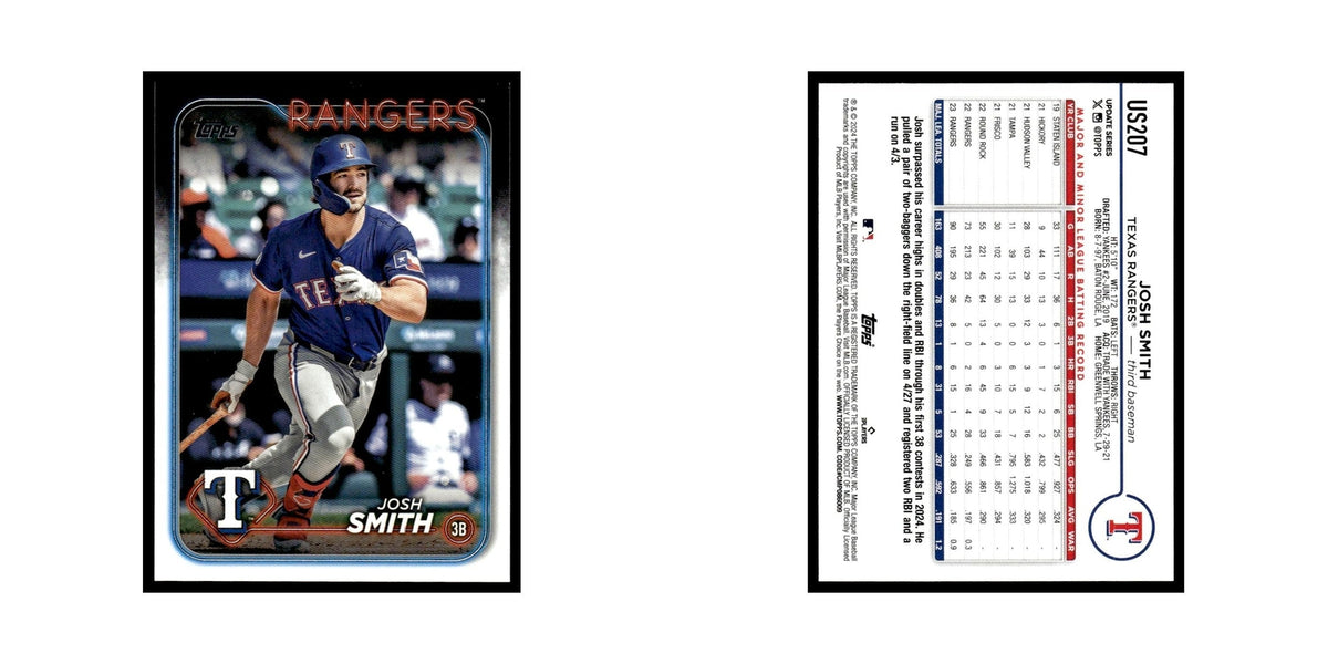 Josh Smith 2024 Topps Update #US207 Texas Rangers Baseball Card NM