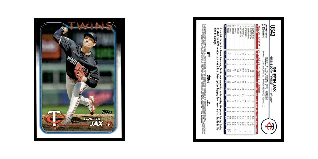 Griffin Jax 2024 Topps Update #US43 Minnesota Twins Baseball Card NM