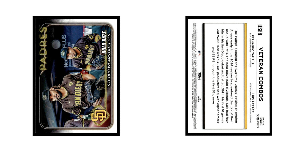 Fernando Tatis Jr.   Luis Arraez 2024 Topps Update #US88 San Diego Padres NM