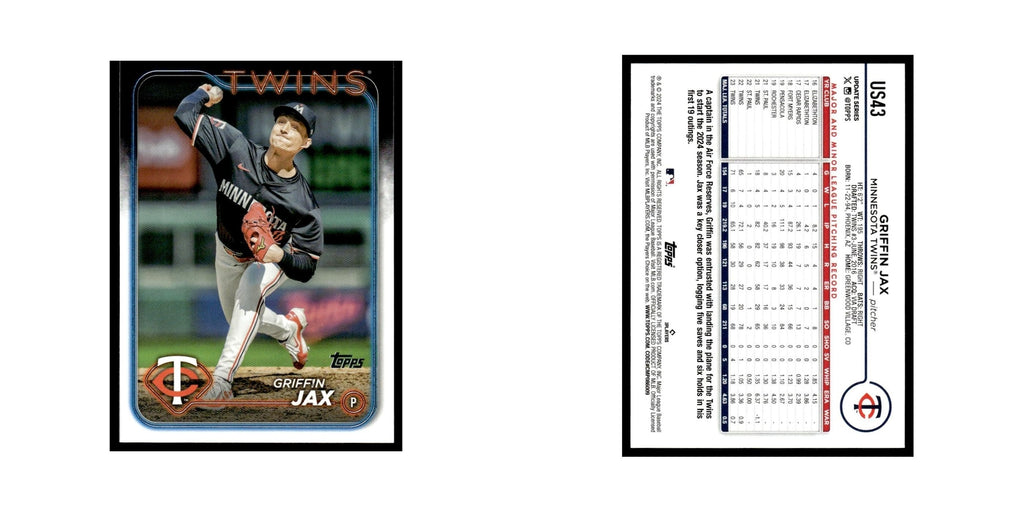 Griffin Jax 2024 Topps Update #US43 Minnesota Twins Baseball Card NM
