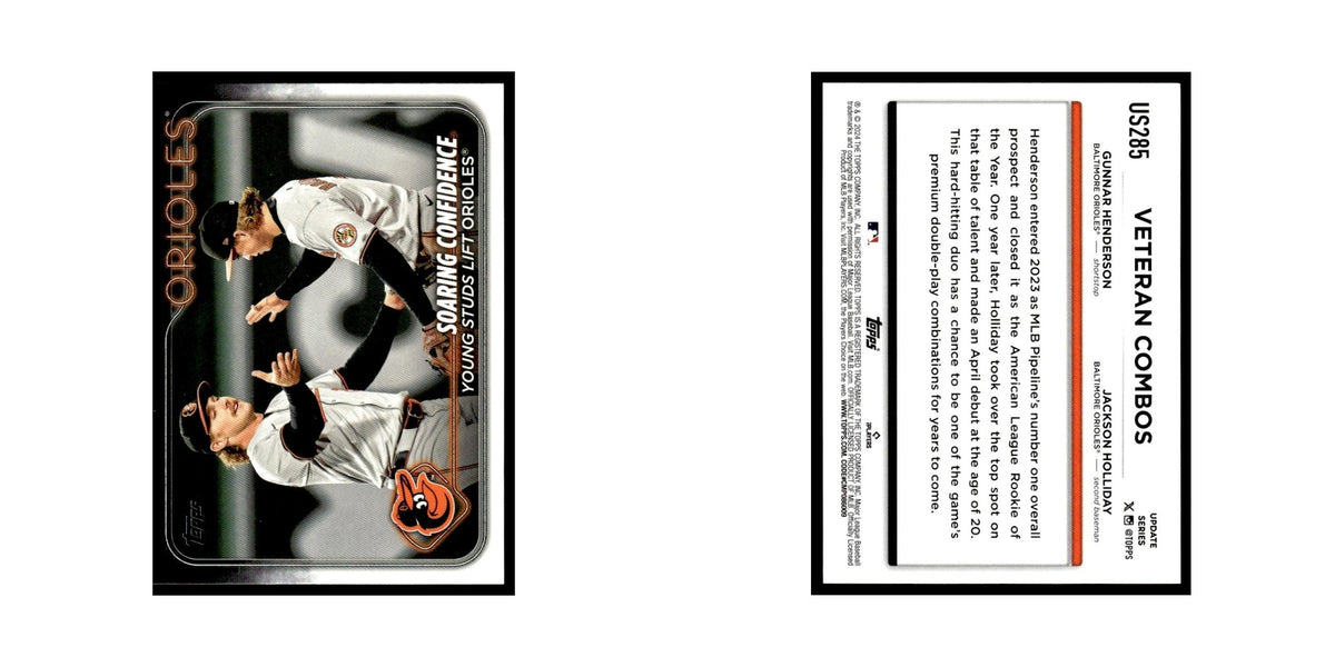 Jackson Holliday   Gunnar Henderson 2024 Topps Update #US285 Orioles NM