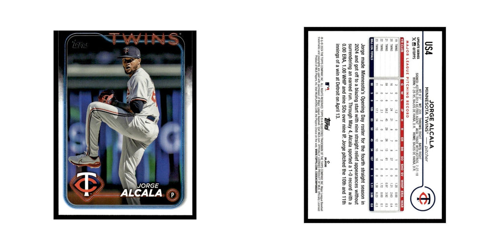 Jorge Alcala 2024 Topps Update #US4 Minnesota Twins Baseball Card NM