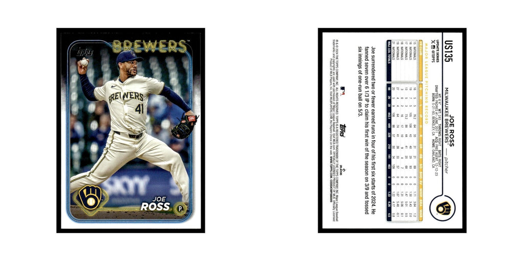 Joe Ross 2024 Topps Update #US135 Milwaukee Brewers Baseball Card NM