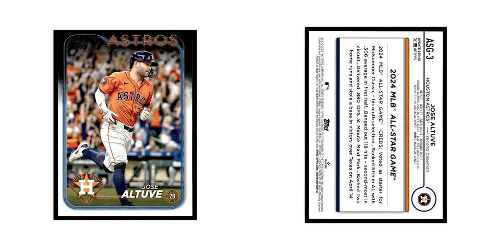 Jose Altuve 2024 Topps Update #ASG-3 Houston Astros Baseball Card NM