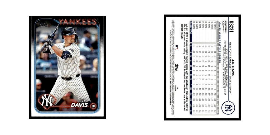J.D. Davis 2024 Topps Update #US231 New York Yankees Baseball Card NM