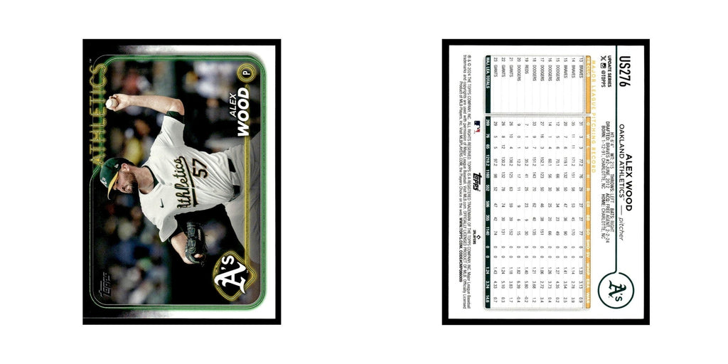 Alex Wood 2024 Topps Update #US276 Oakland Athletics Baseball Card NM
