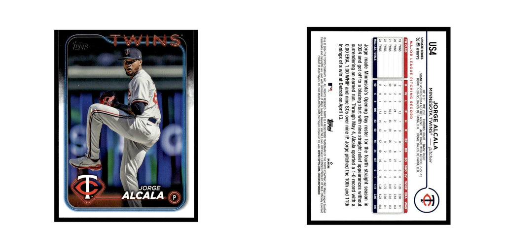Jorge Alcala 2024 Topps Update #US4 Minnesota Twins Baseball Card NM