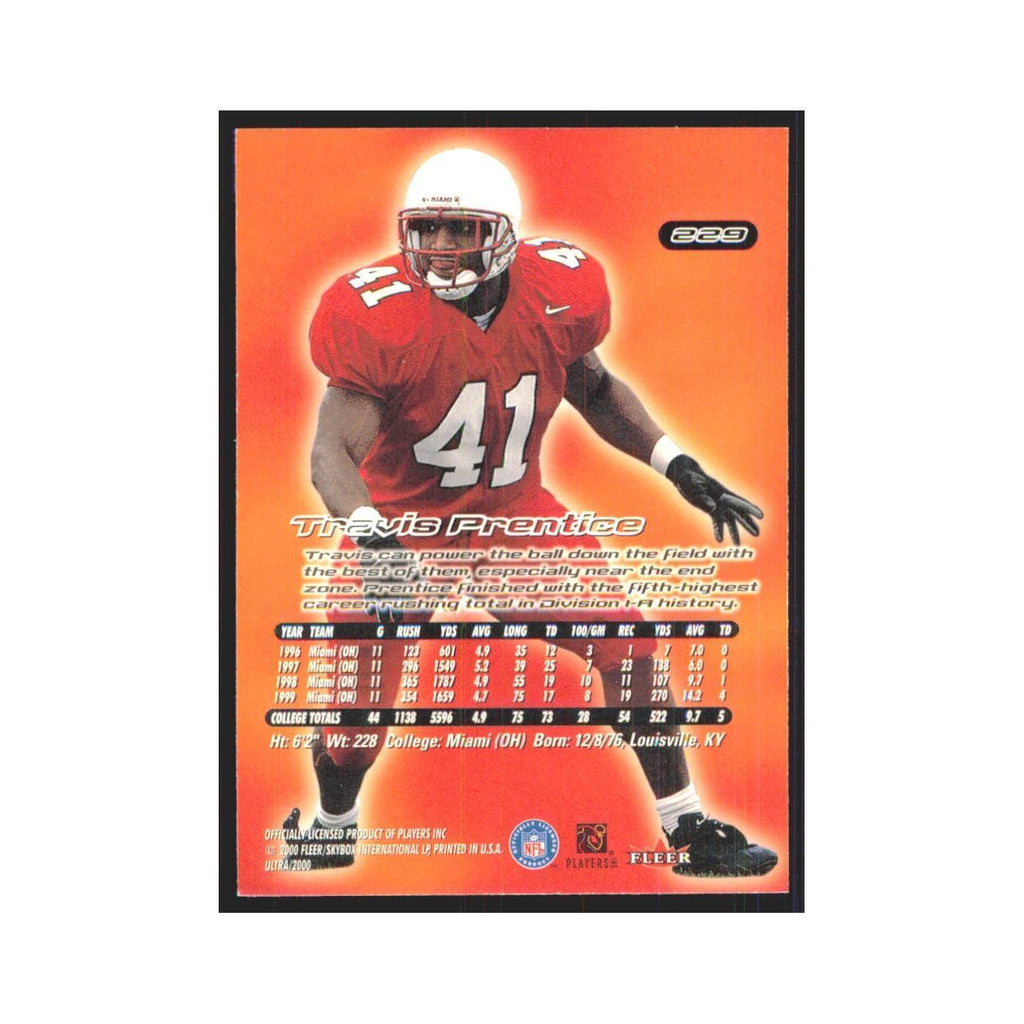 Travis Prentice Rookie 2000 Fleer Ultra #229 Cleveland Browns Football Card NM