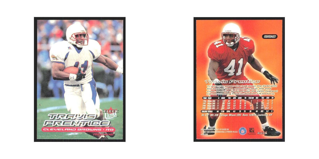 Travis Prentice Rookie 2000 Fleer Ultra #229 Cleveland Browns Football Card NM