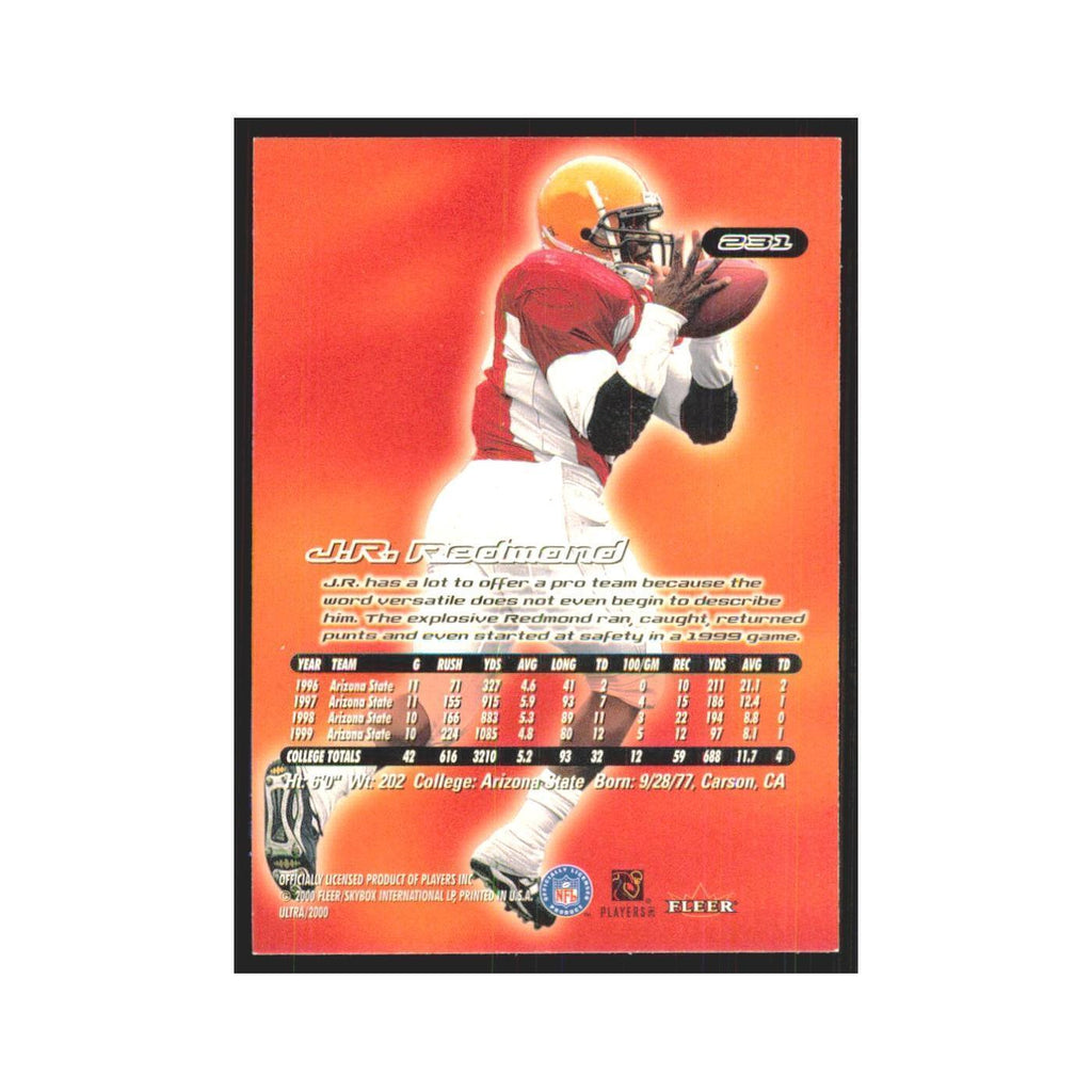 J.R. Redmond 2000 Fleer Ultra #232 New England Patriots Football Card NM