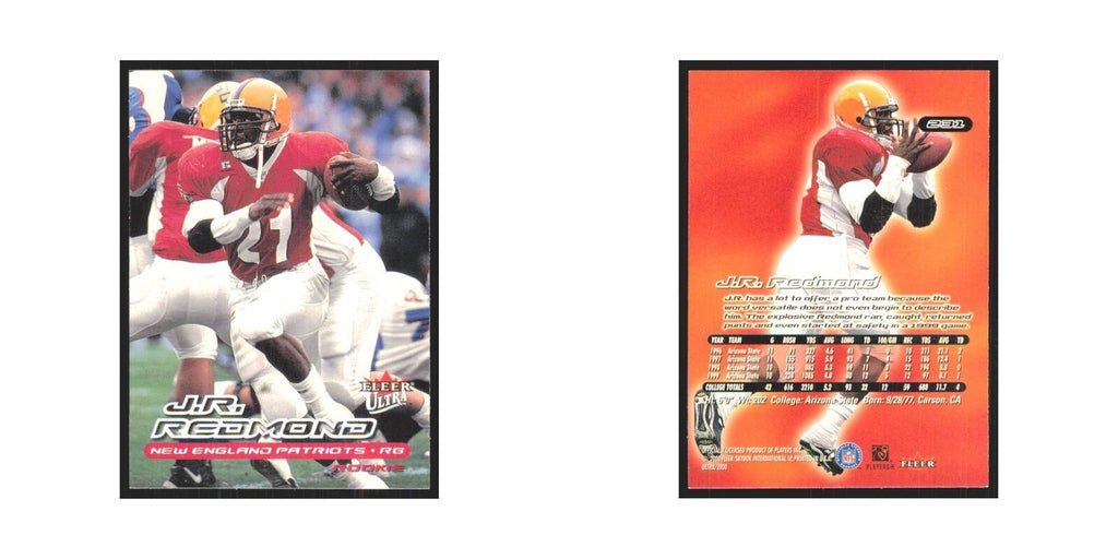 J.R. Redmond 2000 Fleer Ultra #232 New England Patriots Football Card NM