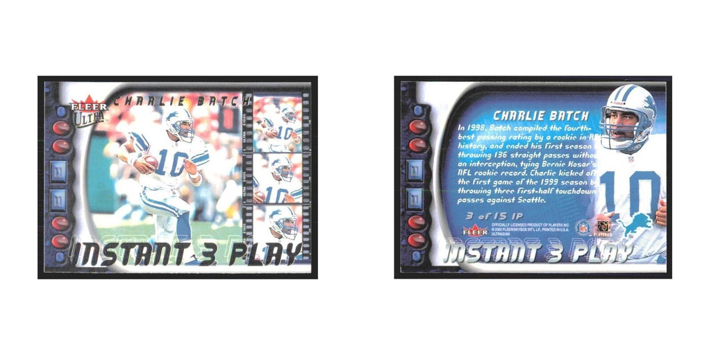 Charlie Batch 2000 Fleer Ultra #3 Detroit Lions Football Card NM