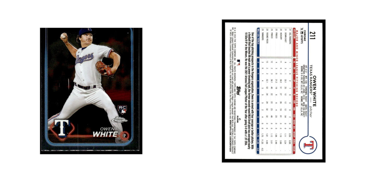 Owen White Rookie 2024 Topps Chrome #211 Texas Rangers Baseball Card NM