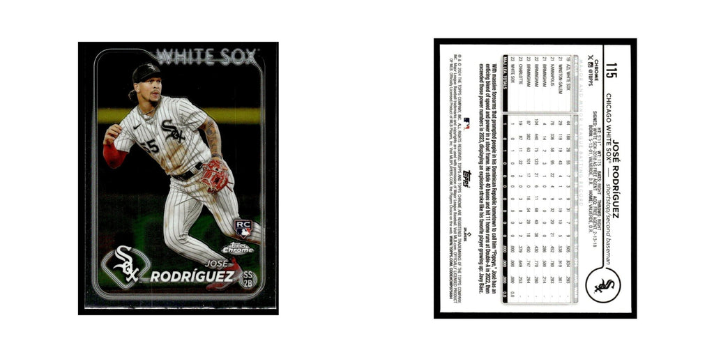 Jose Rodríguez Rookie 2024 Topps Chrome #115 Chicago White Sox Baseball Card NM