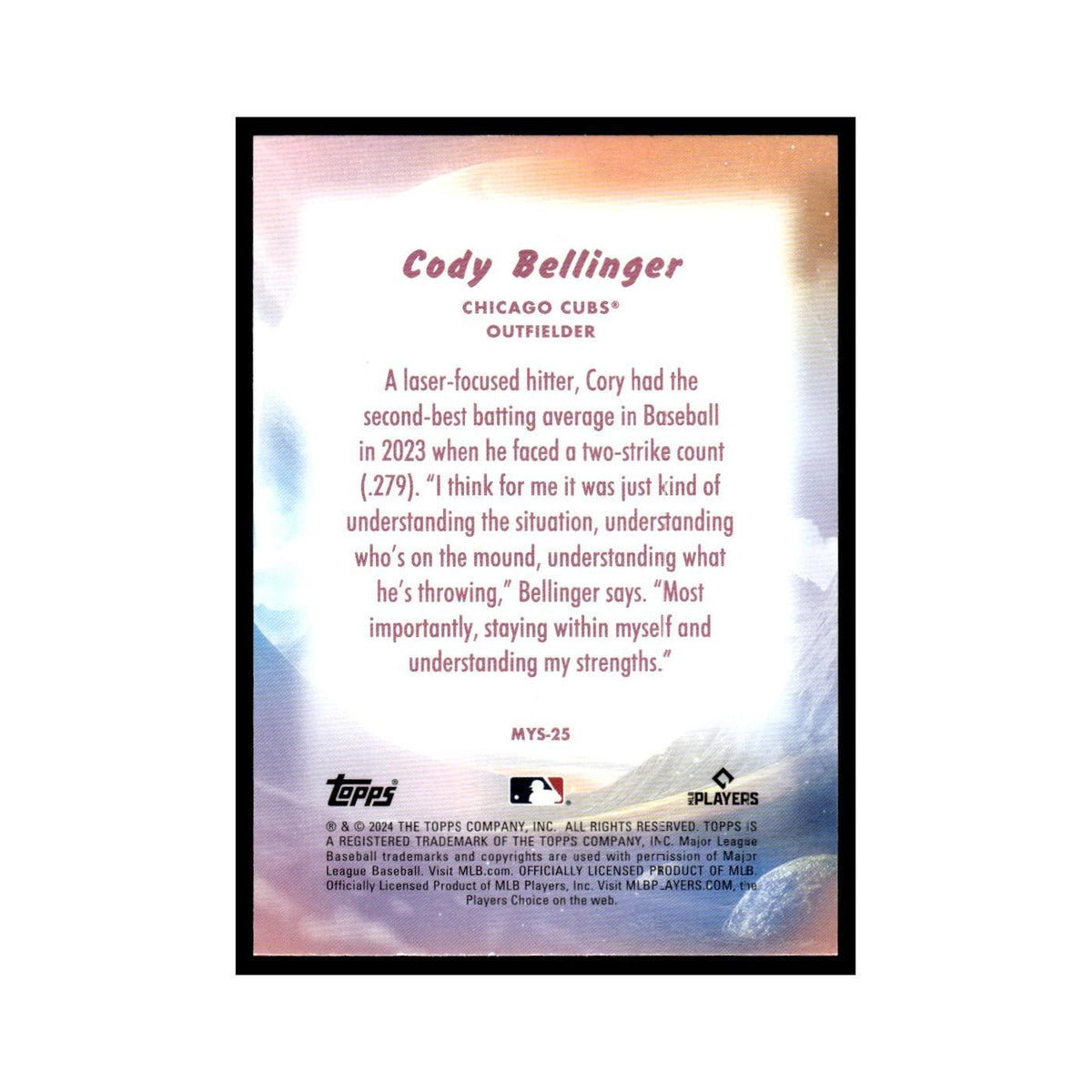 Cody Bellinger 2024 Topps Update Mystical #MYS-25 Chicago Cubs Baseball Card NM