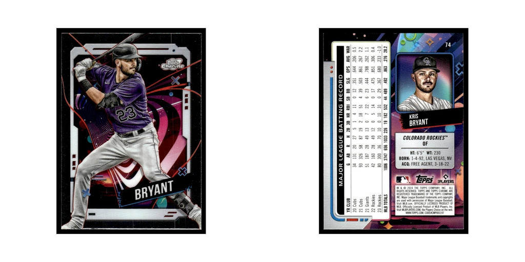 Kris Bryant 2024 Topps Chrome Cosmic #74 Colorado Rockies Baseball Card NM