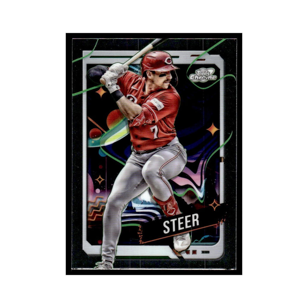 Spencer Steer 2024 Topps Chrome Cosmic #9 Cincinnati Reds Baseball Card NM