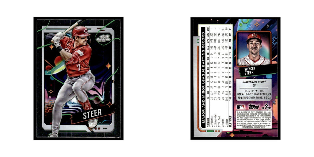 Spencer Steer 2024 Topps Chrome Cosmic #9 Cincinnati Reds Baseball Card NM