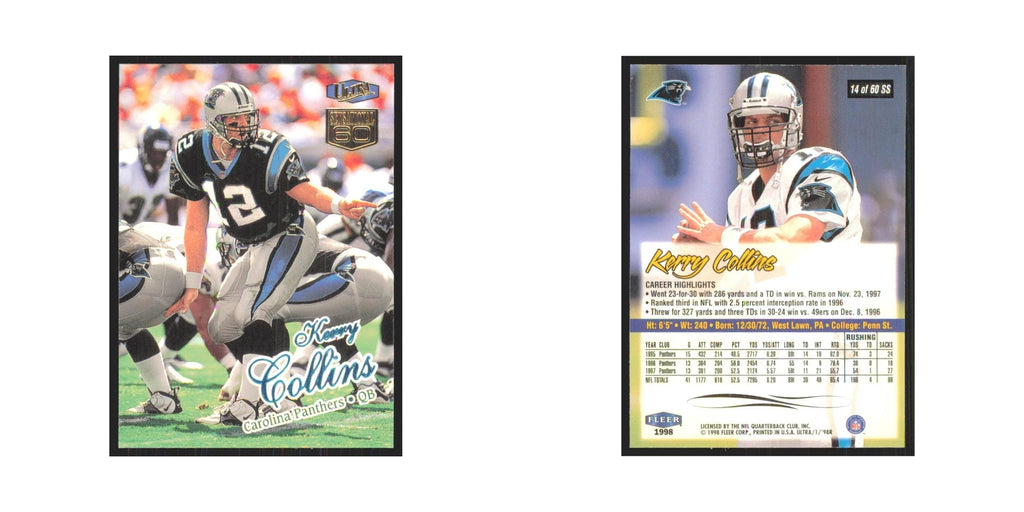 Kerry Collins 1998 Fleer Ultra #14 Carolina Panthers Football Card NM
