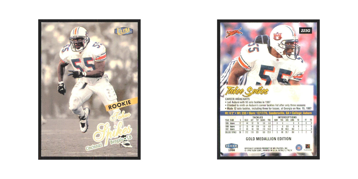 Takeo Spikes 1998 Fleer Ultra #223G Cincinnati Bengals Football Card NM