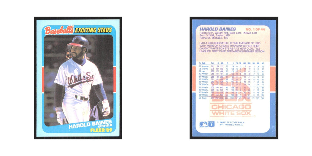 Harold Baines 1989 Fleer Exciting Stars #1.0 Chicago White Sox Baseball Card NM