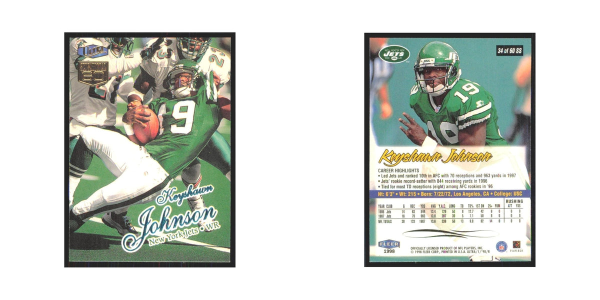 Keyshawn Johnson 1998 Fleer Ultra #34 New York Jets Football Card NM