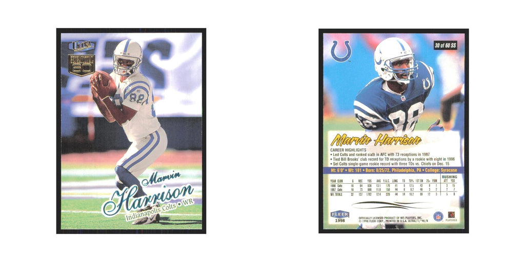 Marvin Harrison 1998 Fleer Ultra #30 Indianapolis Colts Football Card NM