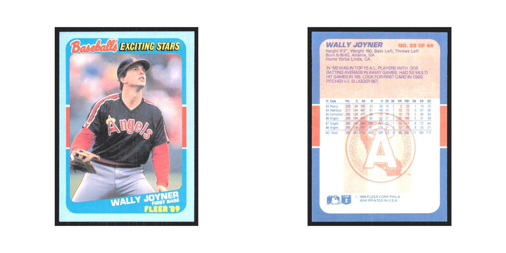 Wally Joyner 1989 Fleer Exciting Stars #28.0 California Angels Baseball Card NM