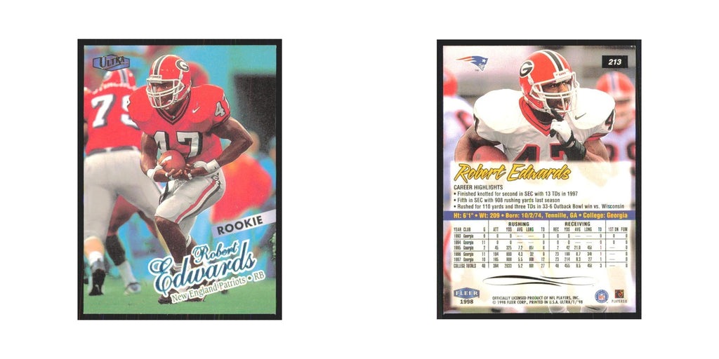 Robert Edwards Rookie 1998 Fleer Ultra #213 New England Patriots NM