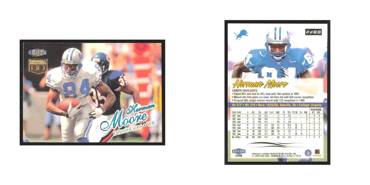 Herman Moore 1998 Fleer Ultra #41 Detroit Lions Football Card NM
