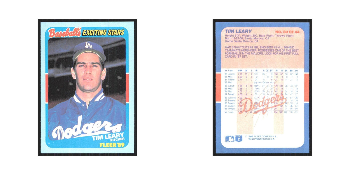 Tim Leary 1989 Fleer Exciting Stars #30.0 Los Angeles Dodgers Baseball Card NM